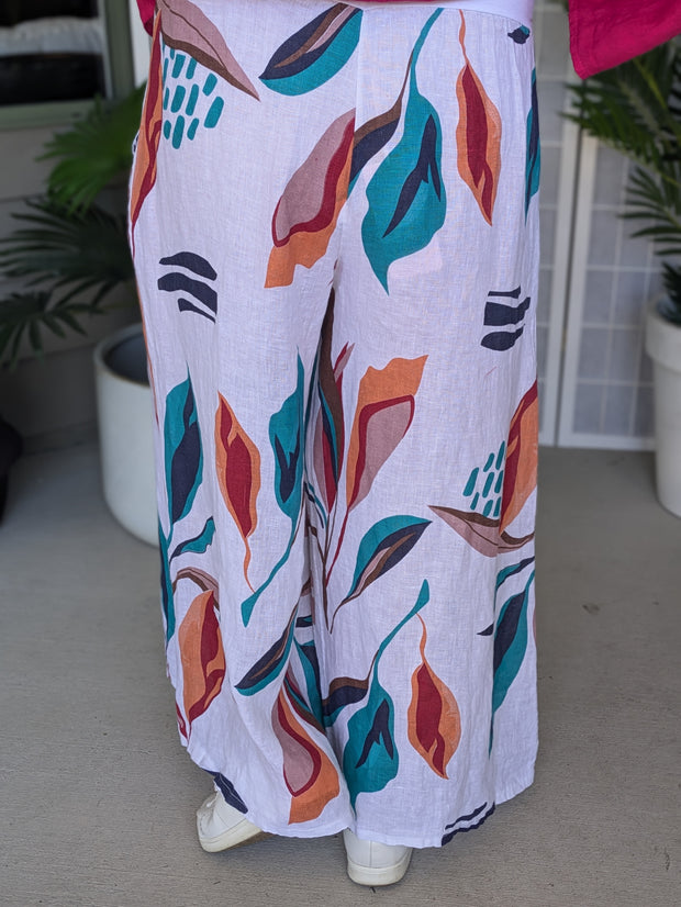 Phoebe Teal Leaf pants