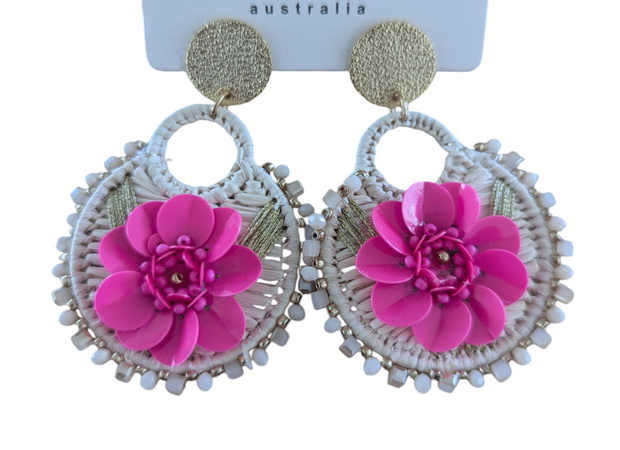 Pink Flower Dangle